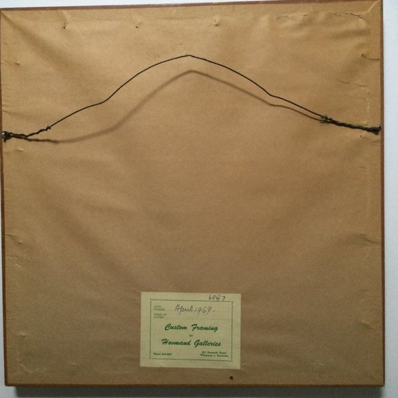 1969 Original painting still life vase and flowers beautiful frame artist L.A.F - Picture 5 of 5